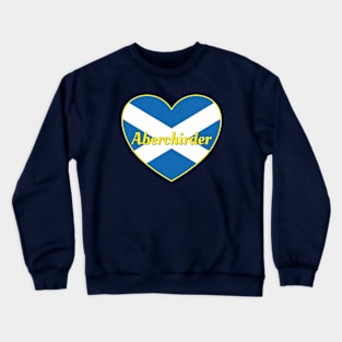 Aberchirder Scotland UK Scotland Flag Heart Crewneck Sweatshirt